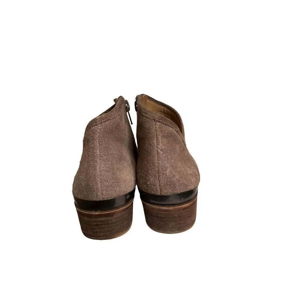 Lucky Brand Brekke suede slip on leather ankle booties sz 8 women’s - Picture 5 of 7
